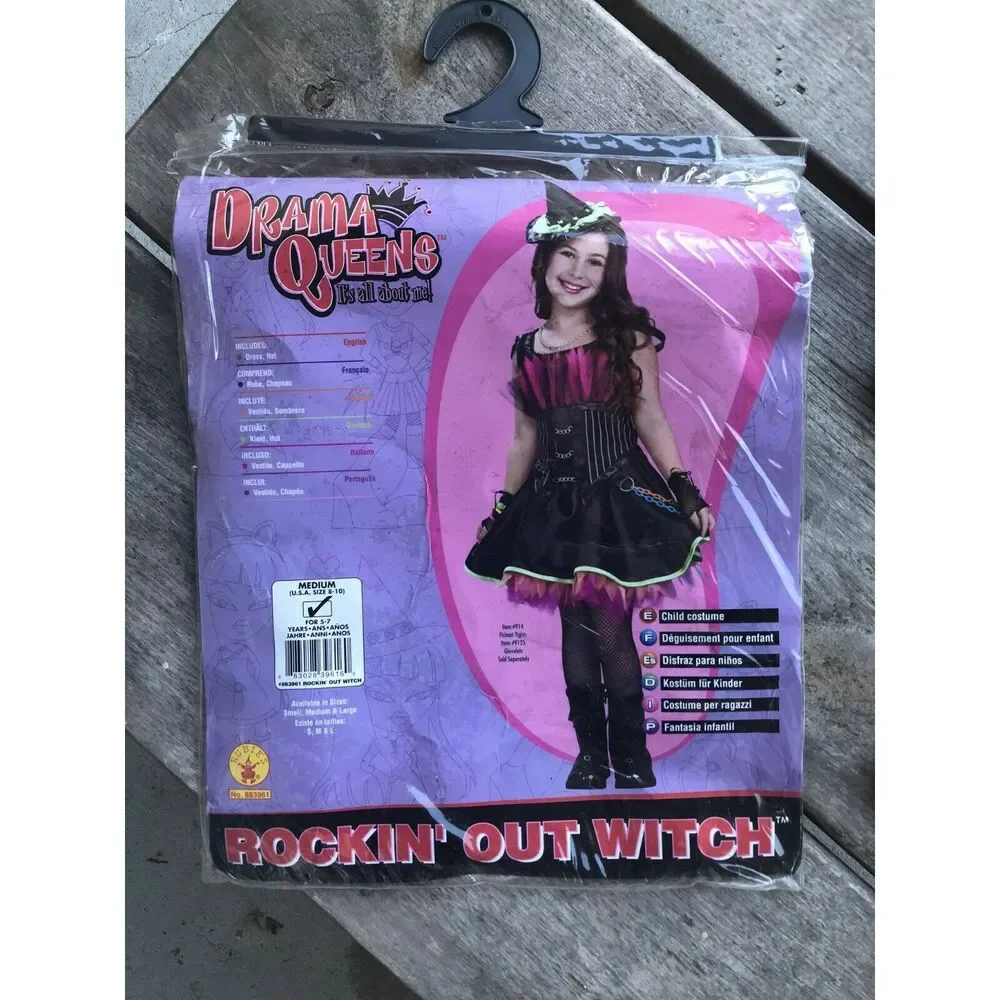 Rubies Drama Queens Rockin' Out Witch‎ Costume NEW NIP Size Medium 8 10